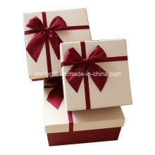 Qualidade texturizada arte papel caixa de presente com fita arco / pop-up handmade papel quadrado caixa de embalagem de presente para o dia dos namorados